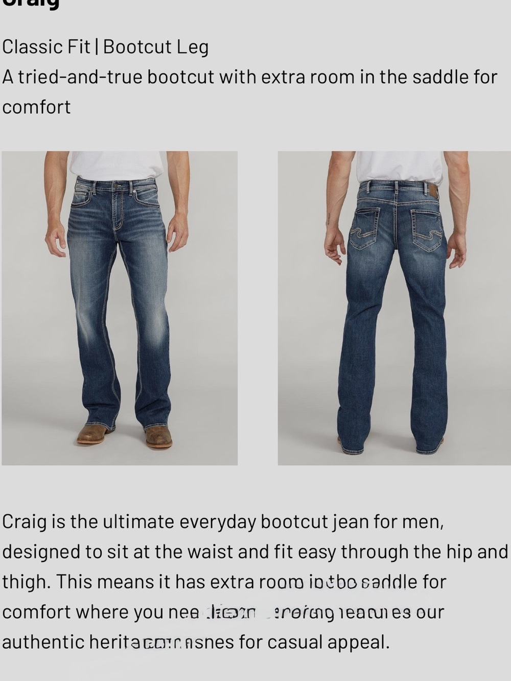 Silver Jeans Men's Bootcut Jeans - Dark Blue Wash